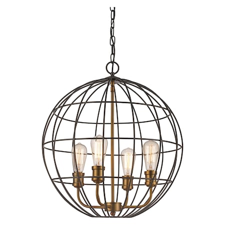 Trans Globe 4Lt Pendant Industrial Cage-Ro 10964 ROB/AG
